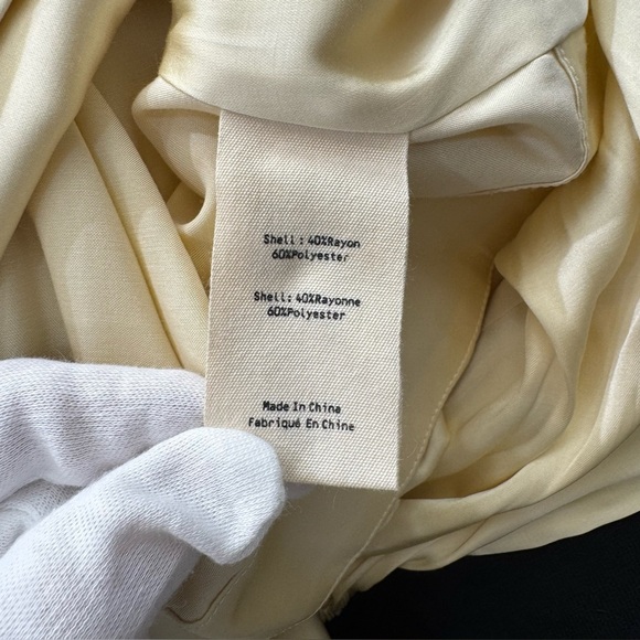 NWT L’AGENCE Alaia Women's Ivory/Cream Tie-Front Button Down Blouse Size:M - Picture 7 of 7